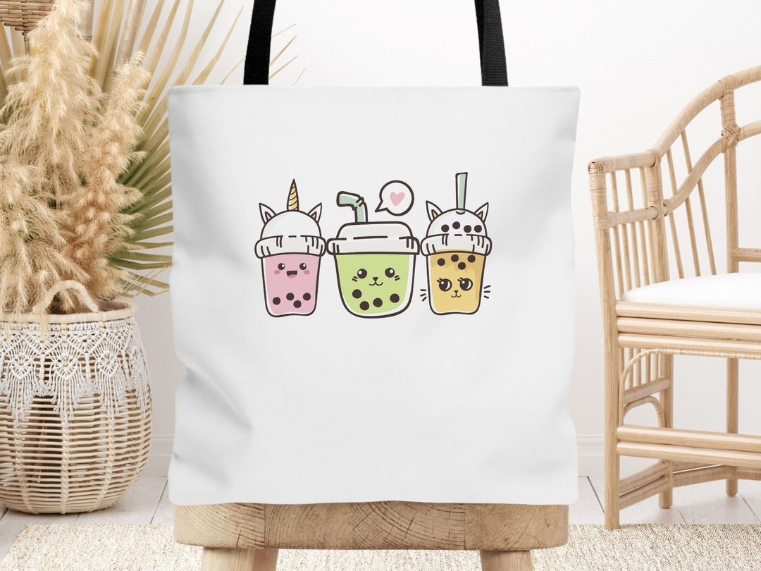 Boba Tea Tote Bag, Cute Bubble Tea Tote, Boba Tea Bag, Women Tote