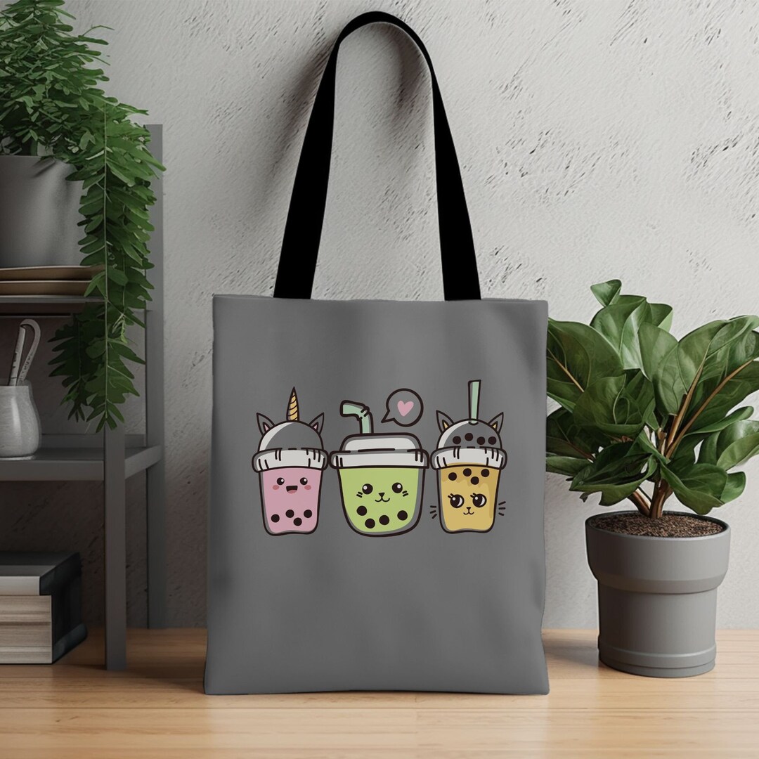 Boba Tea Tote Bag, Cute Bubble Tea Tote, Boba Tea Bag, Women Tote