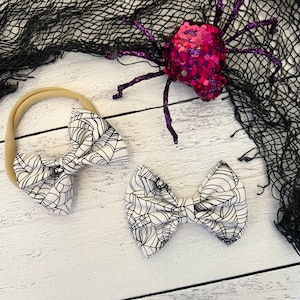 spider web hair bow | Halloween hair bow | simple spider web hair bow