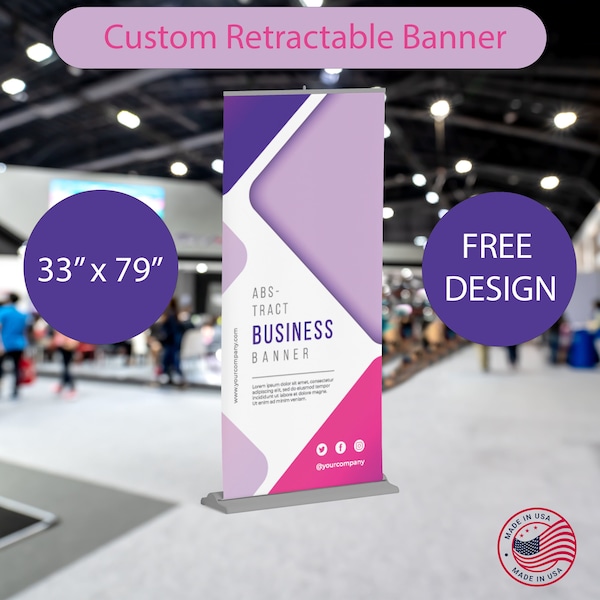 Retractable Banner, Brand Banner, Stand Roll Up Banner, Roll up Banner, Promotional Banner, Full color stand, Free Design Banner, Free Bag
