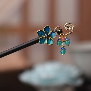 Ebony Cloisonne Hairpin by Han's Symphony Chinese Traditional Hairpin Jewelry Hair Ornament