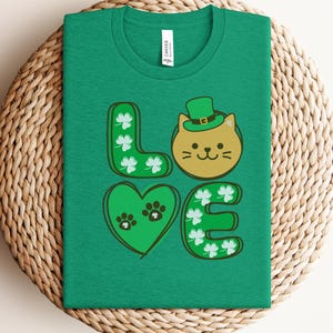 love cat shirt patricks day cat shirt lucky cat cat owner gift cat and shamrock shirt irish cat shirt four leaf clover paddy&#39;s day shirt