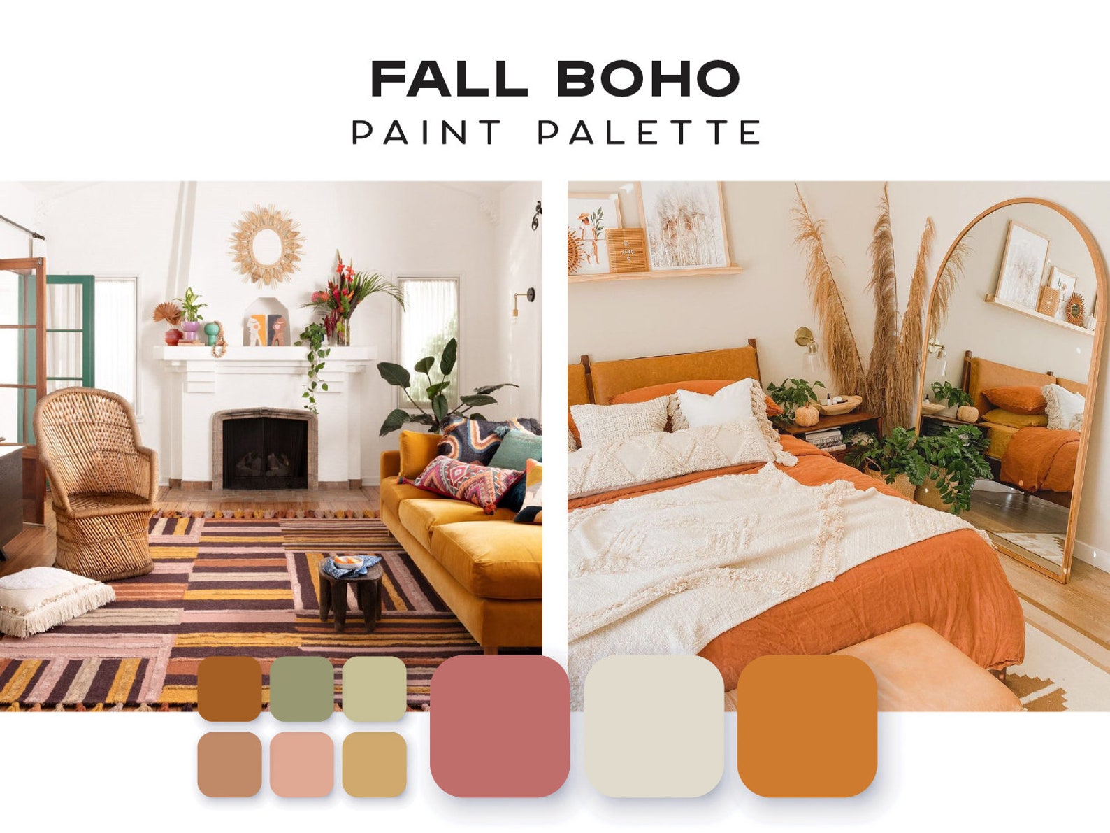 Fall Boho Palette Interior Color Sherwinwilliams, Benjamin Moore, Behr, Glidden, Valspar Etsy