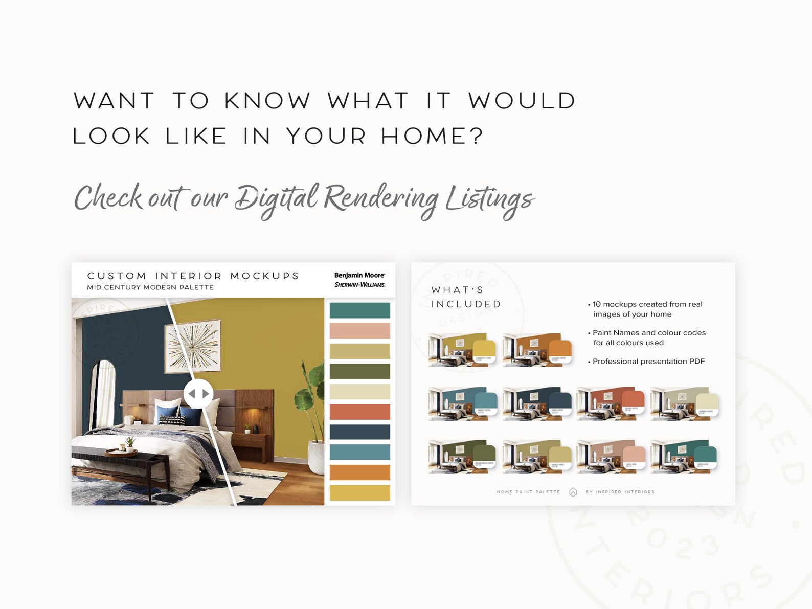 Mid Century Modern Palette Interior Paint Colors Interior - Etsy