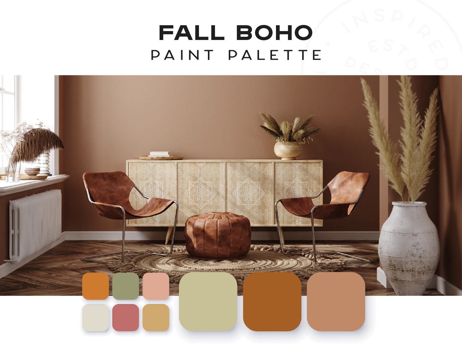 Fall Boho Palette Interior Color Sherwinwilliams, Benjamin Moore, Behr