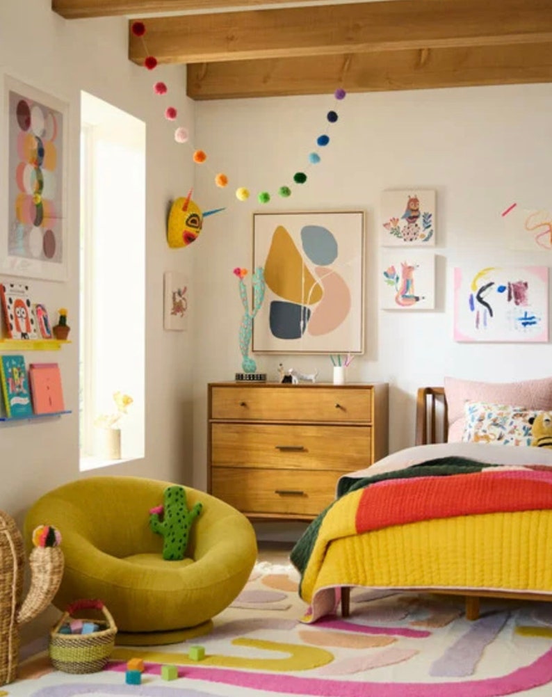 Mid Century Kids Room Palette, Interior Paint Colors, Interior Color