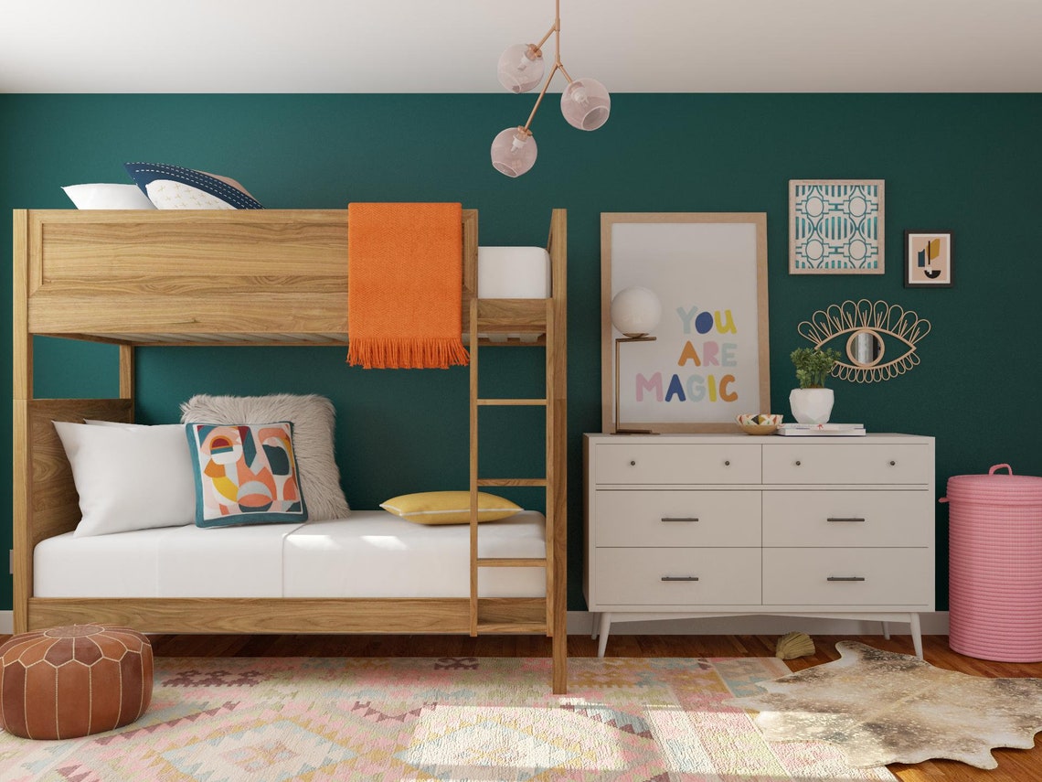 Mid Century Kids Room Palette, Interior Paint Colors, Interior Color ...