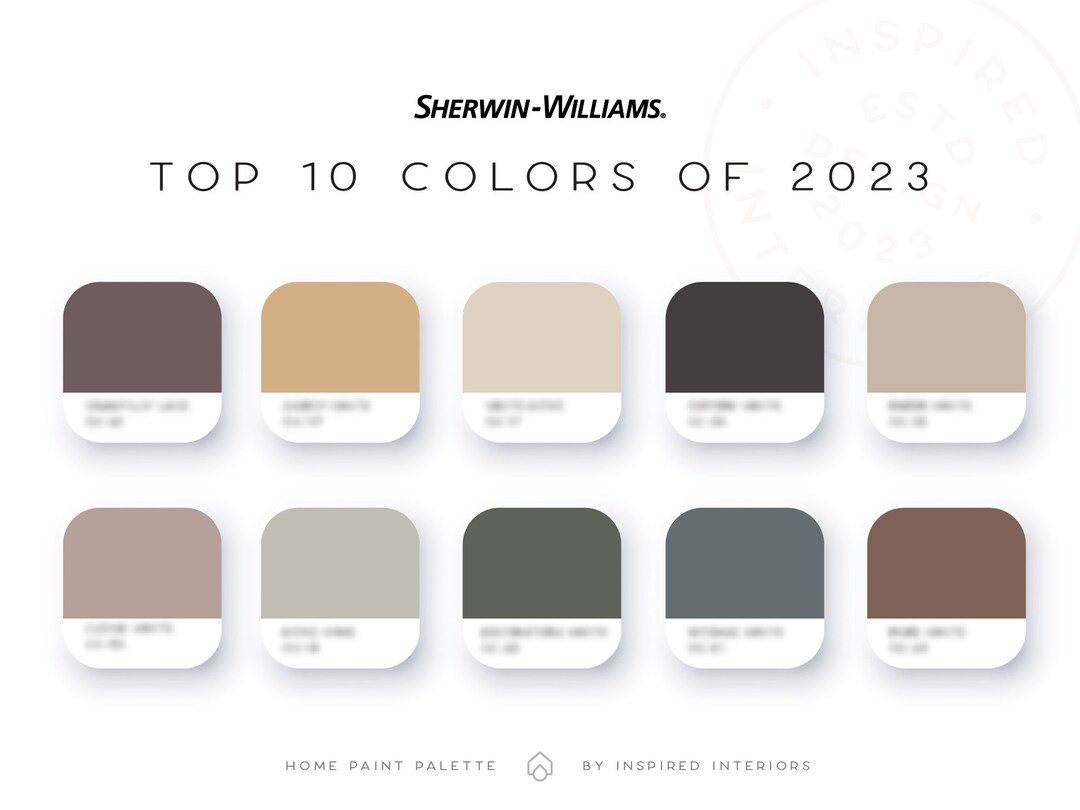 Top 10 Sherwin Williams Colors of 2023 Palette Interior Paint Etsy