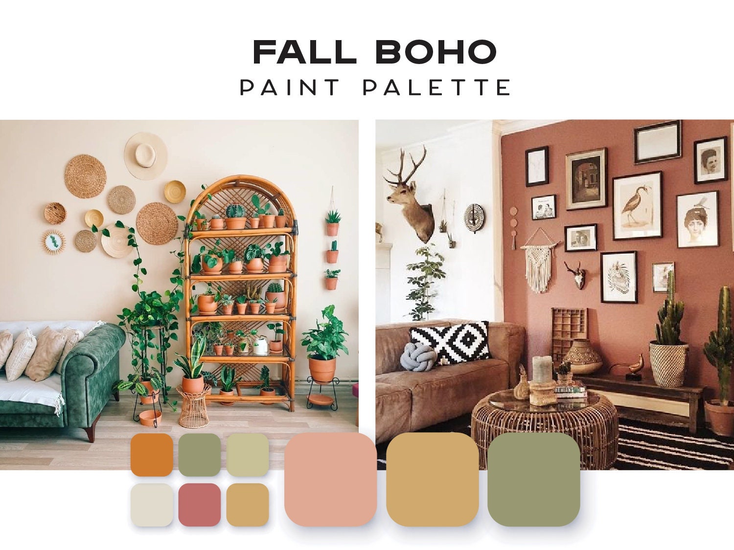 Fall Boho Palette Interior Color Sherwinwilliams, Benjamin Moore, Behr, Glidden, Valspar Etsy