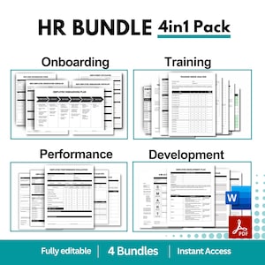 Human Resources Forms, HR Templates, HR Forms, Employee Onboarding, Employee Handbook, Employee Training, Performance Review, MS Word