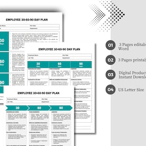 Employee 30 60 90 Day Plan, Employee Onboarding Plan, New Hire ...