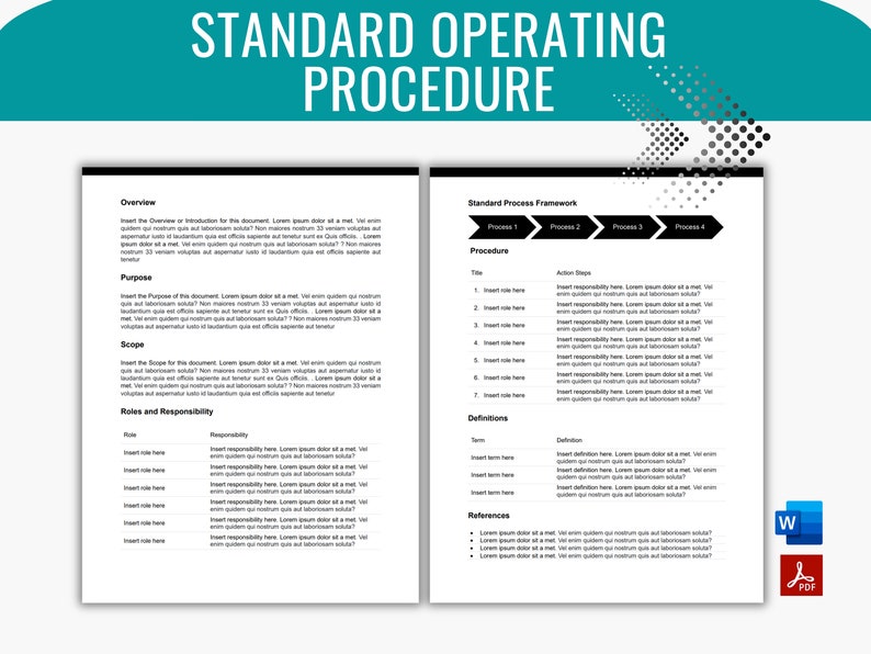 Standard Operating Procedure Template, SOP Template, Business SOP ...