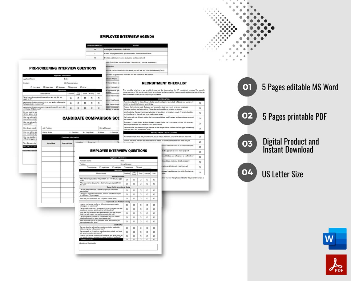 Employee Interview Bundle, Employee Interview Questions, Interview ...