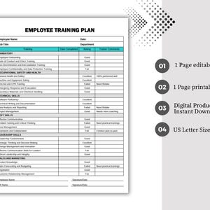 Employee Training Plan, New Hire Training Plan, Employee Training ...