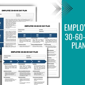 Employee 30 60 90 Day Plan, Employee Onboarding Plan, New Hire ...