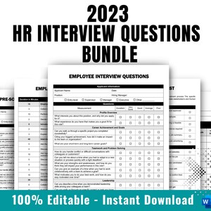 Employee Interview Bundle, Employee Interview Questions, Interview ...