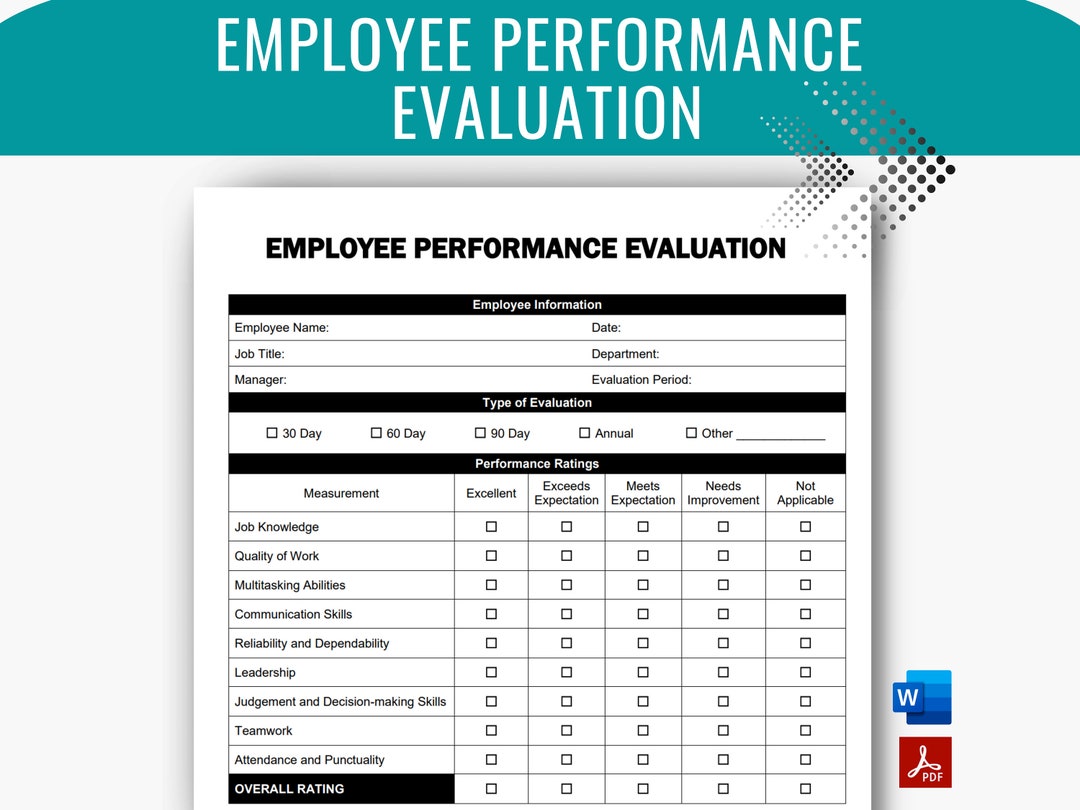 employee-performance-evaluation-template-employee-performance-review-editable-word-human-resources-employee-performance-evaluation-form-etsy for Free Printable 90 Day Evaluation Form Employee Performance Evaluation Template, Employee Performance Review, Editable Word, Human Resources, Employee Performance Evaluation Form - Etsy for Free Printable 90 Day Evaluation Form