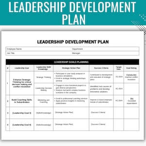 Leadership Development Plan, Employee Development Plan, Individual Development Plan, Manager, Employee Leadership Goals, Manager Development