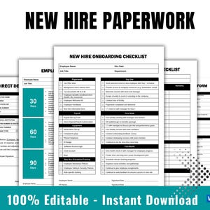 New Hire Toolkit, Employee Onboarding, Job Offer, New Hire Checklist, New Hire Packet, Employee Onboarding Packet, HR Forms