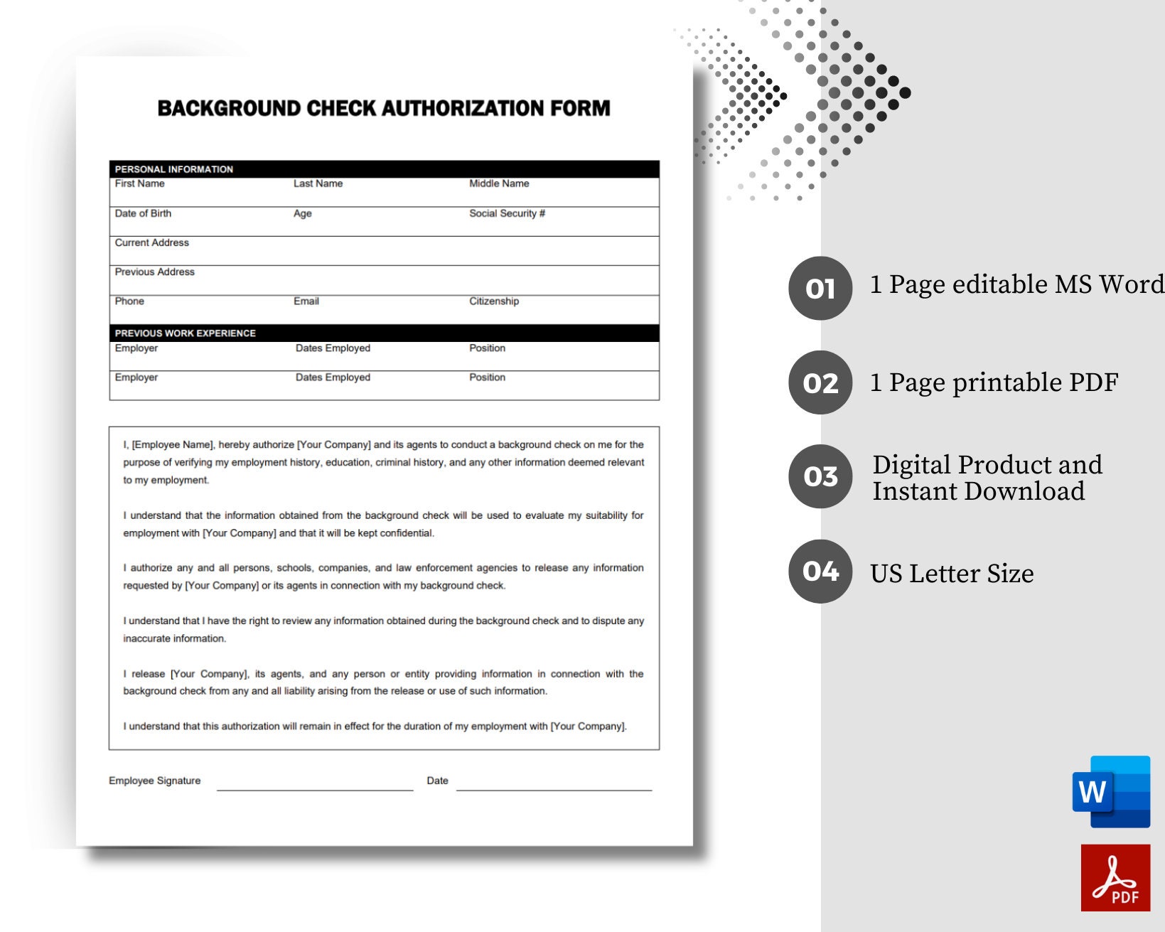 background-check-authorization-form-employee-consent-form-employee-recruitment-employee-onboarding-new-hire-paperwork-etsy for Free Printable Background Check Forms Background Check Authorization Form, Employee Consent Form, Employee Recruitment, Employee Onboarding, New Hire Paperwork - Etsy for Free Printable Background Check Forms