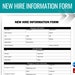 New Hire Information Sheet, New Hire Information, New Hire Form, New ...