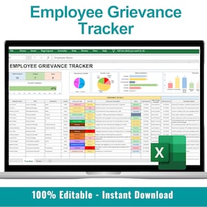 Employee Grievance Tracker Excel, Employee Complaint Tracker, Employee Relations Issue tracker, Staff Relations Report Tool