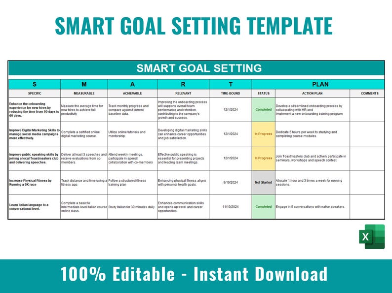 SMART Goal Setting Template SMART Goal Worksheet Goal Planner Goals SMART Goal Setting Template SMART Goal Worksheet Goal Planner Goals