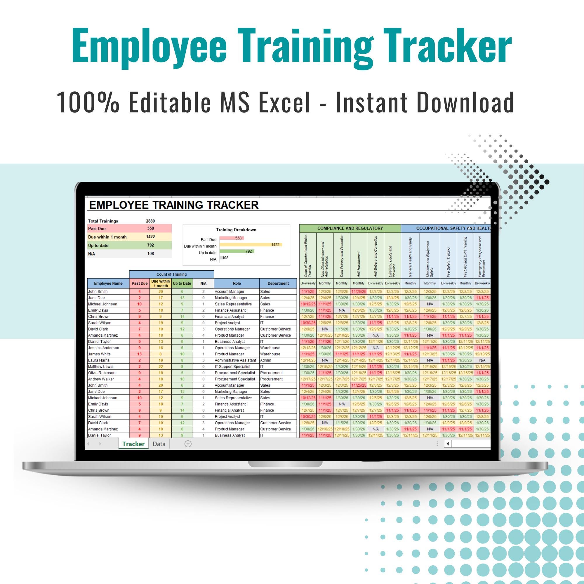 Sample Training Tracker Employee Training Tracker, New Hire Training Tracker, Employee Training ...