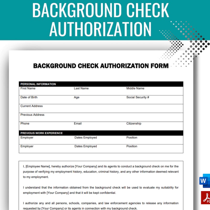 Background Check Template - Etsy