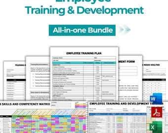 Employee Training Bundle, New Hire Training Plan, Training Checklist, Training Plan Template, HR Templates, Employee Development Plan