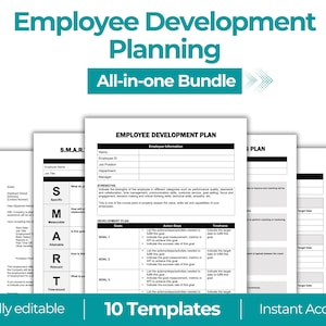 Employee Development Plan Bundle, SMART Goals, Goals, Individual Development Plan, Career Development Plan, HR templates, HR forms