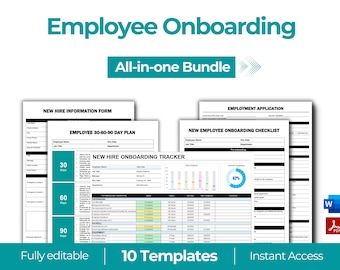 Employee Onboarding Bundle, Job Offer, New Hire Checklist, New Hire Packet, New Hire Onboarding, Employee Onboarding Packet, HR Forms