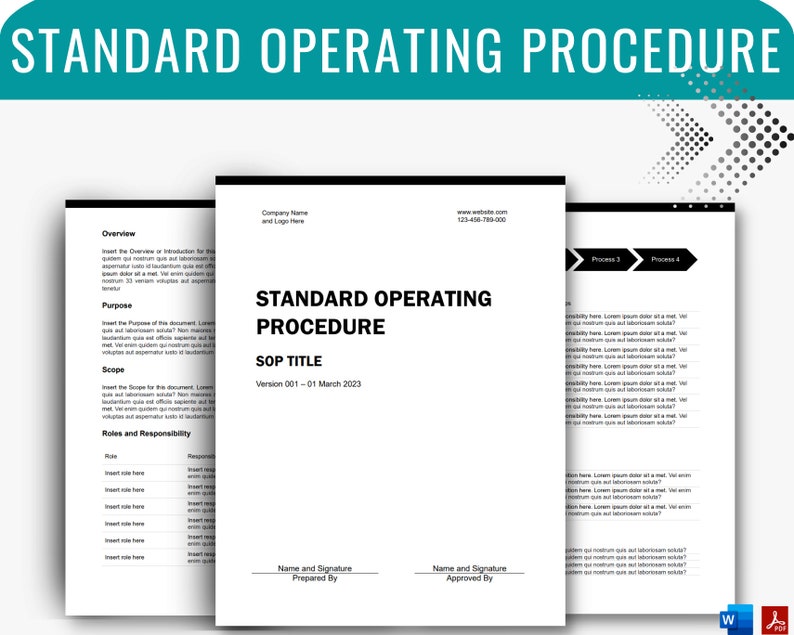 Standard Operating Procedure Template, SOP Template, Business SOP ...