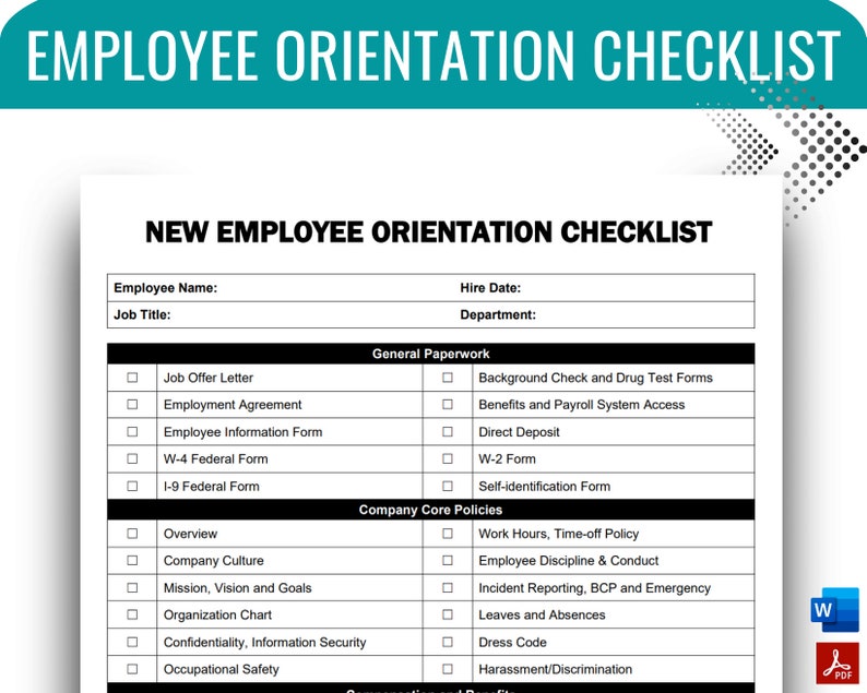 New Hire Checklist New Hire Orientation Employee Onboarding Employee New Hire Checklist New Hire Orientation Employee Onboarding Employee