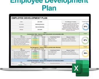 Employee Development Plan, SMART Goals, Goals, Individual Development Plan, Career Development Plan HR template, Leadership Development Plan