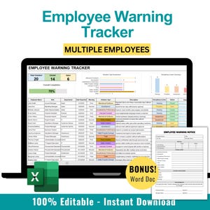 Mitarbeiterwarntracker, Mitarbeiterwarnsystem, Mitarbeiter disziplinarisch, Mitarbeiter schreiben, disziplinarische Maßnahmen für Mitarbeiter, HR-Kalkulationstabelle