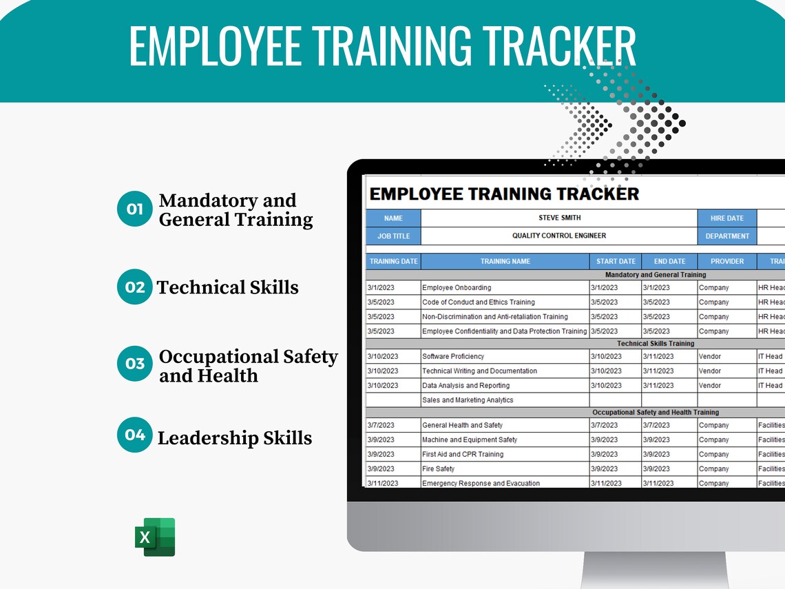 Employee Training Tracker New Hire Training Plan Employee - Etsy