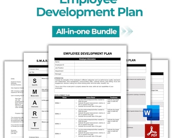 Bundel ontwikkelingsplan medewerkers, SMART-doelen, doelen, individueel ontwikkelingsplan, loopbaanontwikkelingsplan, HR-sjablonen, HR-formulieren