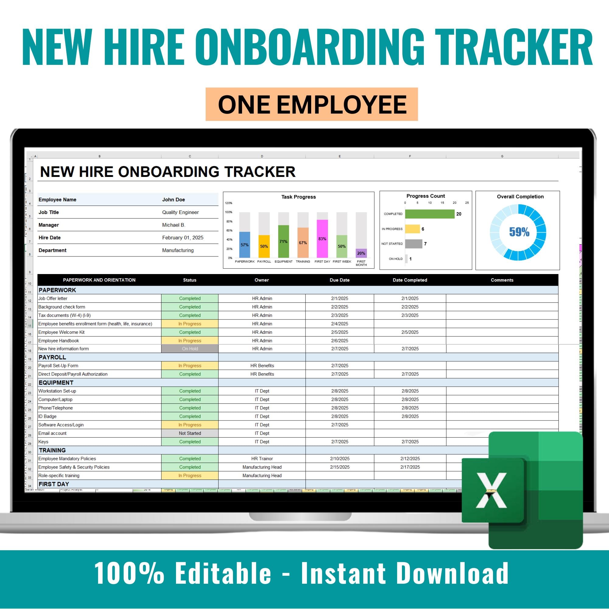 New Hire Checklist, New Hire Packet, New Hire Onboarding, Job Offer, New Hire Template, Employee Onboarding, Onboarding Plan, HR Forms