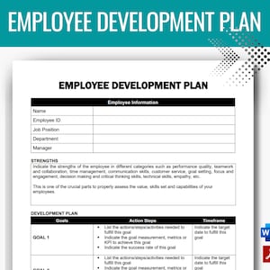 Employee Development Plan, Career Development Plan, Personal Development Plan, Professional Development Plan, HR Bundle, HR Templates