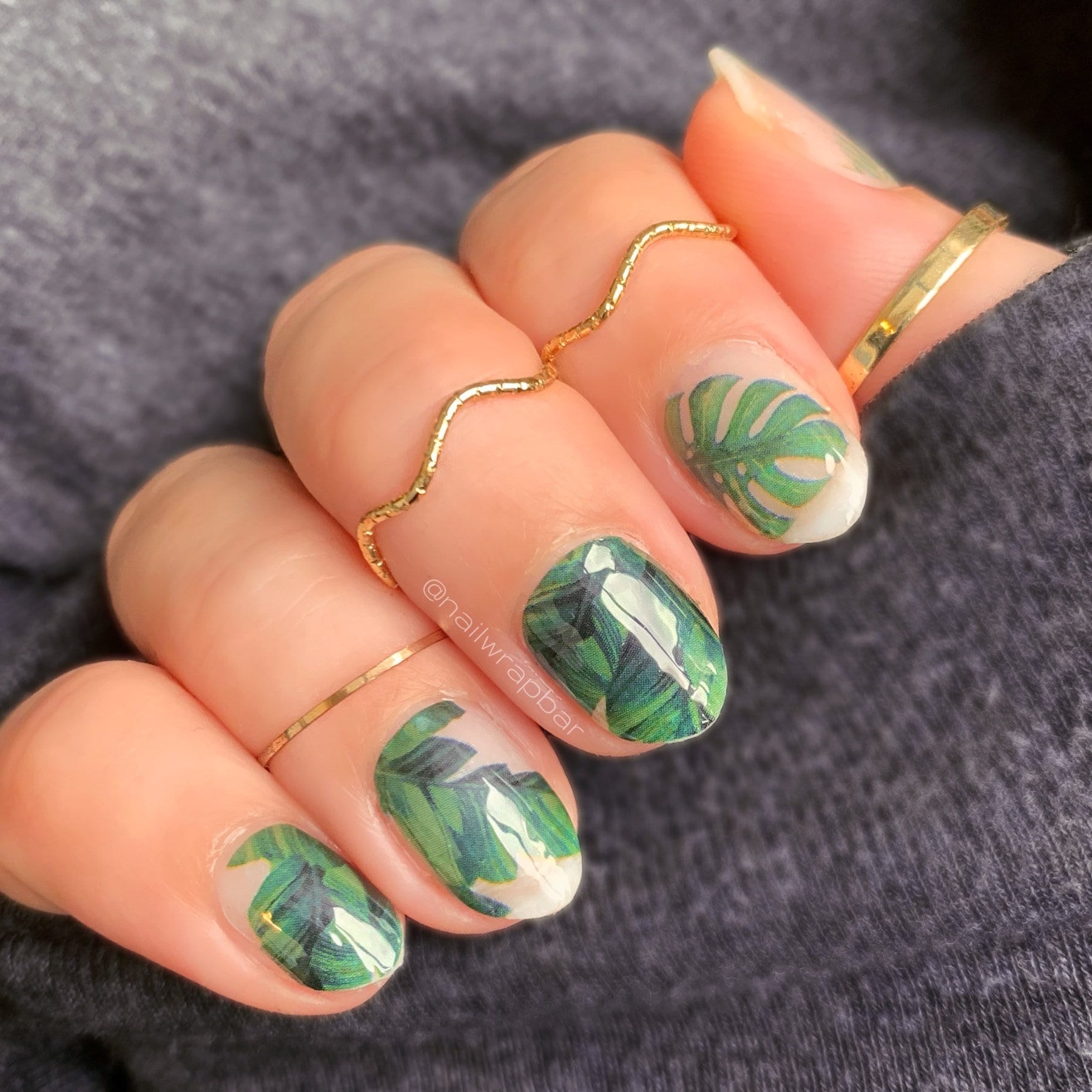 Monstera Palm Tropical Leaf Summer Vacation Nail Wraps - Etsy