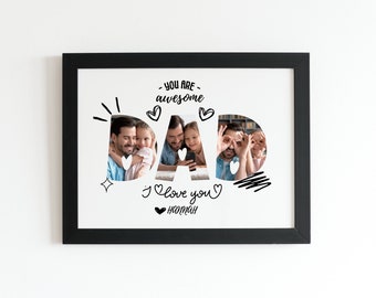 Digital bearbeitbare Super Dad Design-Vorlage für Vatertag | Angepasste Papa Geschenkidee | DIY Foto-Collage | Sofort DRUCKBAR | 15062023