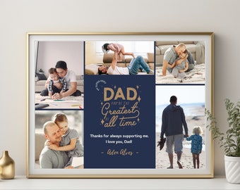 Digital bearbeitbare Superheld-Vater-Designvorlage für Vatertag | Anpassbares Papa Geschenk | DIY Foto-Collage | Sofort DRUCKBAR | 17062023