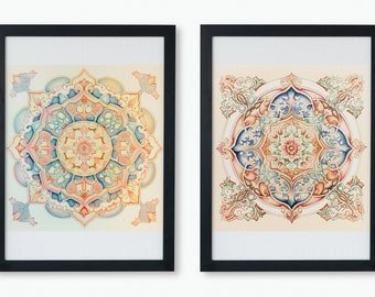 Boho Mandala Wall Art | Sets of 2 Collection Decor | Meditation Prints | Yoga Print | Zen Poster | Instant Digital Download | 15072023