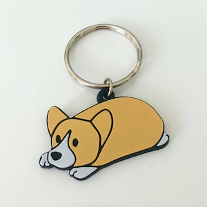 Corgi Keychain PVC | Gift for Kids | Animal Dog Keychain Accessory | Pembroke Welsh Corgi Fawn Color