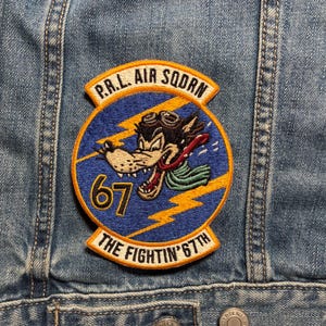 Polo Ralph Lauren P.R.L. Air SQDRN The Fightin’ 67TH Embroidered Sew-On Patch of Wolf