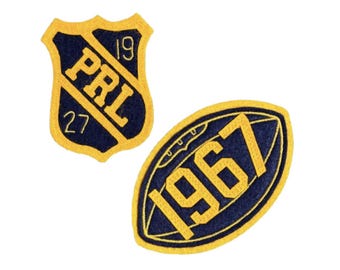 2 Pcs PRL Cloth Patches by Ralph Lauren Shoulder Shield Badge + Football