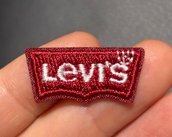 Vintage Tiny Levi's Logo Embroidered Iron-On Patch 1"W 1/2"H