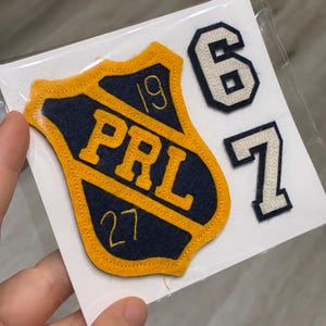 Lot of 3 Pcs Sew-On Varsity Cloth Patches of PRL Lauren Shield + Numbers 67