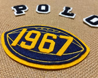 Lot of 5 Pcs Varsity Chenille Patches of POLO Ralph Lauren 1967 Football